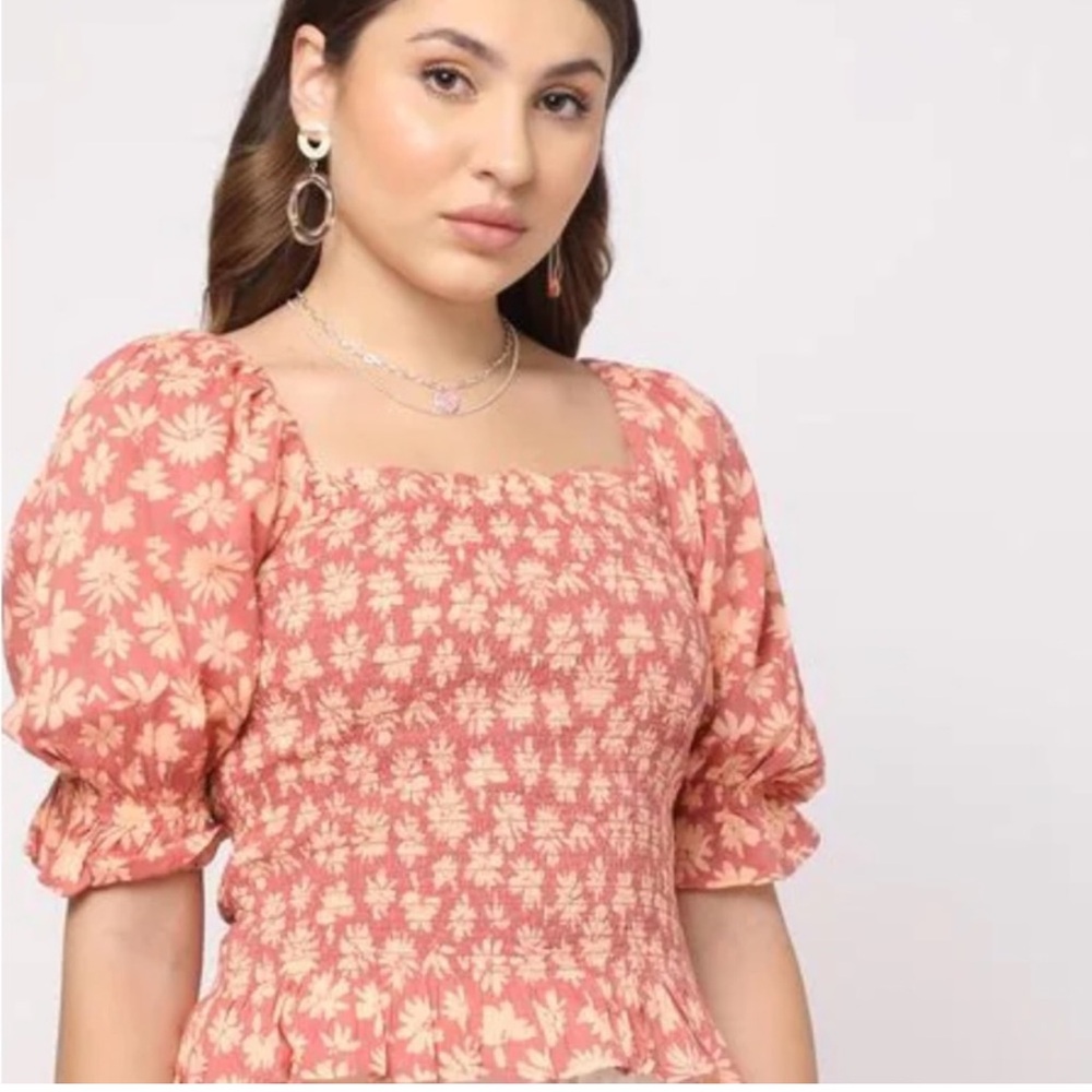GAP Smocked Peplum Top